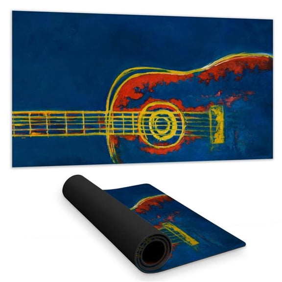 Begin Home Decor C1DM1531OR9OO1 16 x 32 in. Modern Blue Abstract Guitar Desk Mat - Living Room Decor