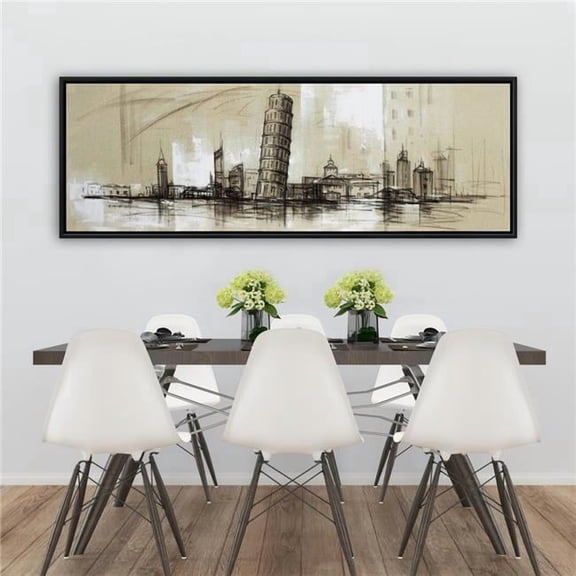 Begin Home Decor C1FC2060SDUHGY 20 x 60 in. Pise Tower Sketch - Framed Canvas for Home Decor - Architecture