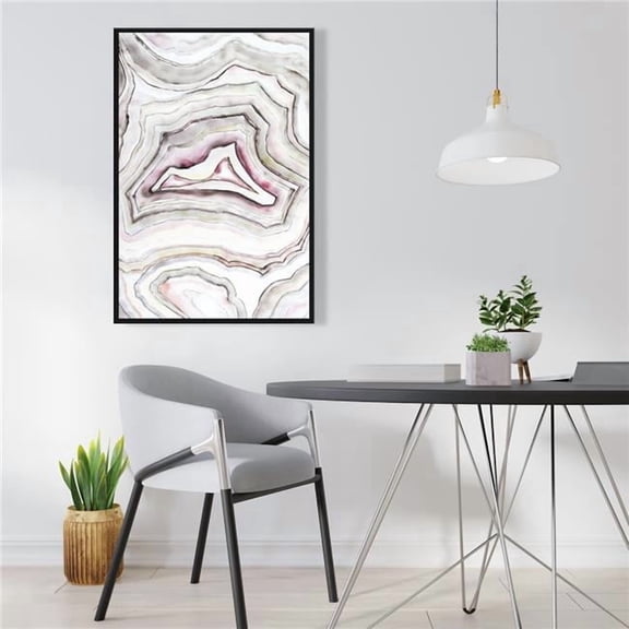 Begin Home Decor C1FC2436566MLE 24 x 36 in. Geode - Pattern Beige Framed Canvas for Home Decor