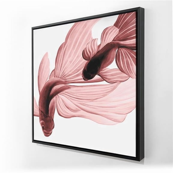 Begin Home Decor C1FC3636FMBM2P 36 x 36 in. Red Betta Fish Canvas Art - Framed Home Decor for Living Room