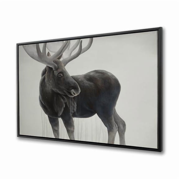 Begin Home Decor C1FC36481I6LQT 36 x 48 in. Bull Moose Rustic Animals Framed Canvas - Home Decor Art