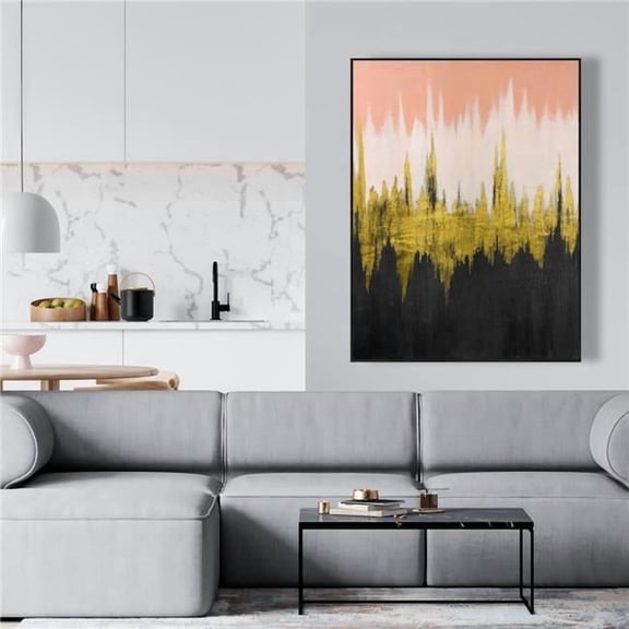 Begin Home Decor C1FC36481S6K1T 36 x 48 in. Abstract Zigzag - Contemporary Framed Canvas Home Decor