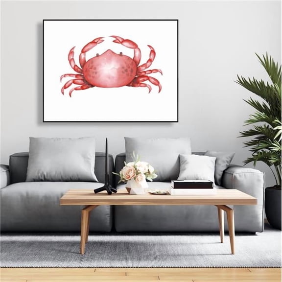 Begin Home Decor C1FC36482B4FWT 36 x 48 in. Crab - Aquatic Animals Kitchen Framed Canvas Home Decor