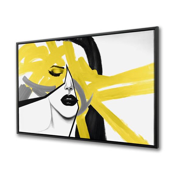 Begin Home Decor C1FC3648ATMJPW 36 x 48 in. Beauty Divided - Bedroom Woman Framed Canvas for Home Decor