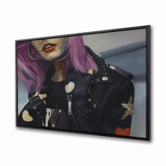 Begin Home Decor C1FC3648N6ECCD 36 x 48 in. Young Punk Woman - Livingroom Pop Art Framed Canvas Decor
