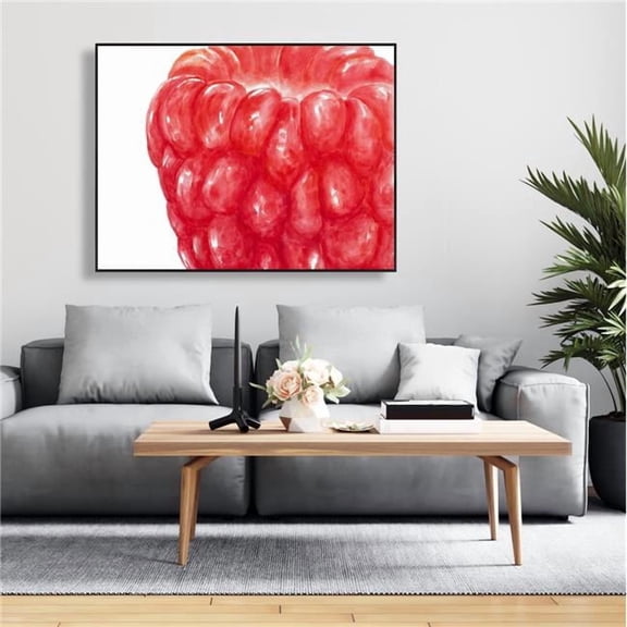 Begin Home Decor C1FC3648PEZQGT 36 x 48 in. Raspberry Kitchen Food Framed Canvas - Home Decor Art