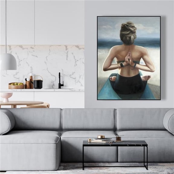 Begin Home Decor C1FC3648U34TO0 36 x 48 in. Reverse Prayer Pose - Hygge Framed Canvas for Home Decor