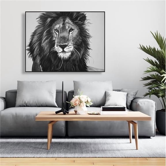 Begin Home Decor C1FC3648WW6HG3 36 x 48 in. The Lion King Feline Livingroom Canvas - Home Decor Art
