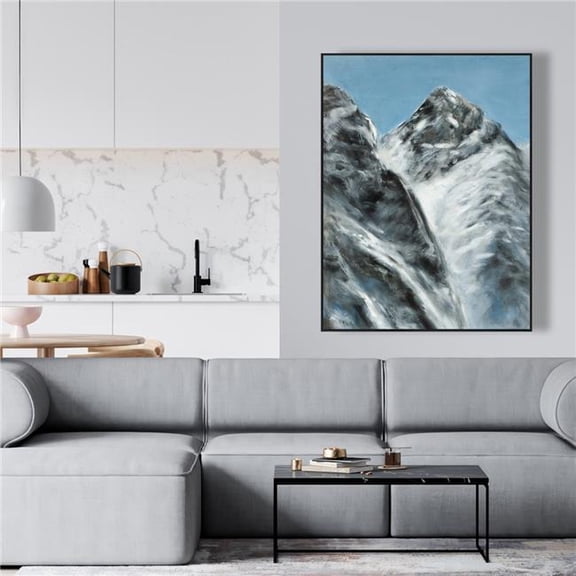 Begin Home Decor C1FC3648XJB0LW 36 x 48 in. Mountains of Lhotse Wall Canvas - Nepal Home Decor Framed Art