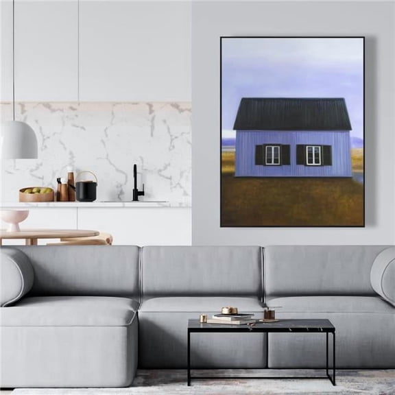 Begin Home Decor C1FC3648ZUNUQ6 36 x 48 in. Blue Barn - Rustic Framed Canvas Landscape for Home Decor