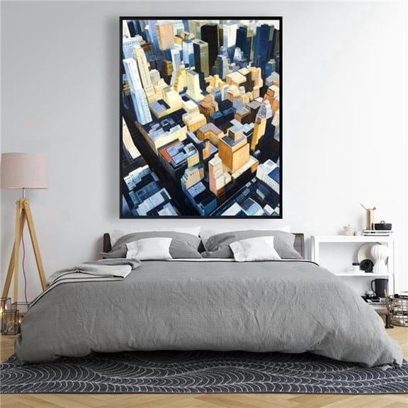 Begin Home Decor C1FC48607SPUV2 48 x 60 in. Manhattan View Empire State Building Framed Canvas - Home Decor