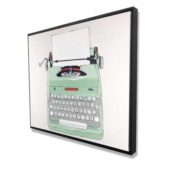 Begin Home Decor C1FC4860ALD16N 48 x 60 in. Mint Typewriter Vintage Office Canvas - Decor Framed Art