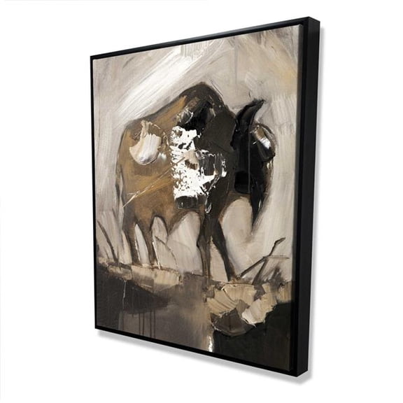 Begin Home Decor C1FC4860AQW0HJ 48 x 60 in. Abstract Buffalo - Cow Office Framed Canvas Art