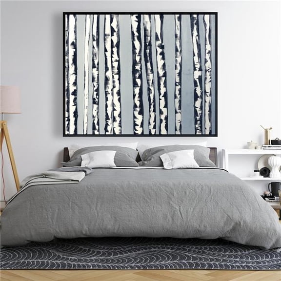 Begin Home Decor C1FC4860I0HJHL 48 x 60 in. Small Birch Trees - Landscapes Contemporary Framed Canvas Art