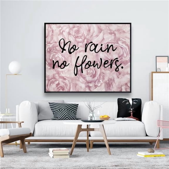 Begin Home Decor C1FC4860IDF4C5 48 x 60 in. No Rain No Flowers - Romantic Quote Canvas for Home Decor