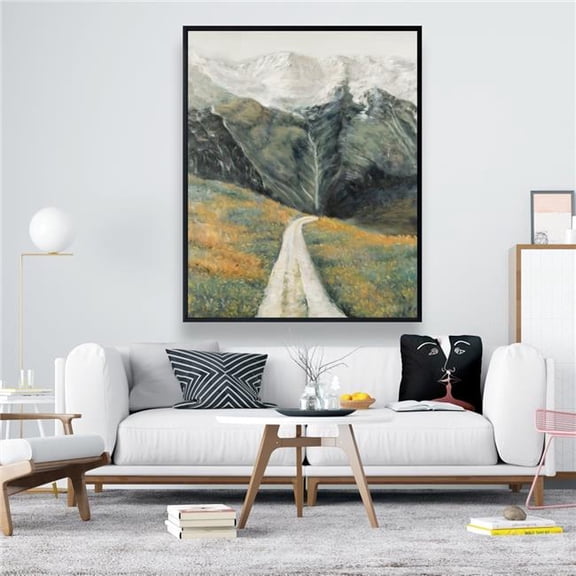 Begin Home Decor C1FC4860WHAFL9 48 x 60 in. Mountainous Landscape - Orange Living Room Framed Canvas Decor