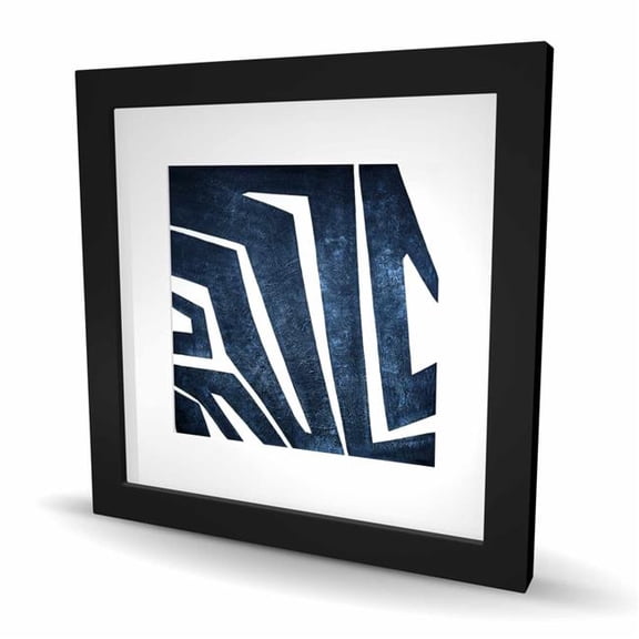 Begin Home Decor C1FM16166FGFVI 16 x 16 in. Blue Labyrinth - Classic Blue Abstract Framed Print for Home