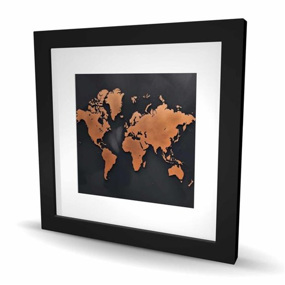 Begin Home Decor C1FM16166UUJAY 16 x 16 in. Rusted Map - Blueprints Satellite View Framed Print Decor