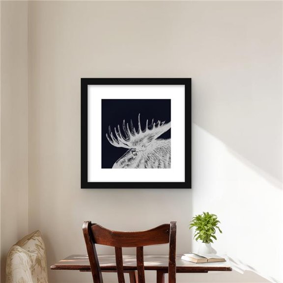 Begin Home Decor C1FM1616EF7YIV 16 x 16 in. Big Moose Plume - Scandinavian Framed Print for Home Decor