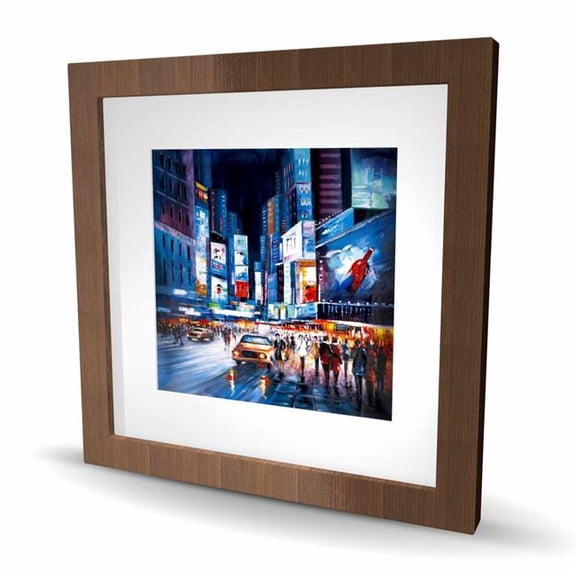 Begin Home Decor C1FM1616EQ9L51 16 x 16 in. Times Square Perspective - Classic Blue Office Framed Print