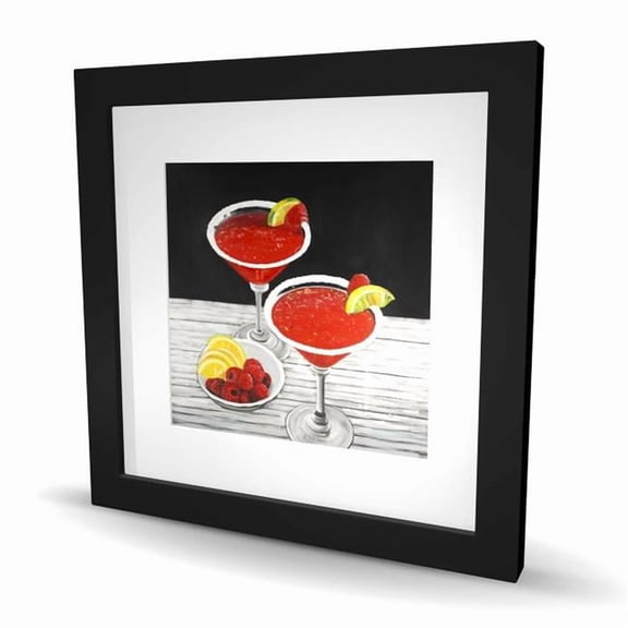 Begin Home Decor C1FM1616GTBTMQ 16 x 16 in. Two Cosmopolitan - Framed Matted Print for Home Decor