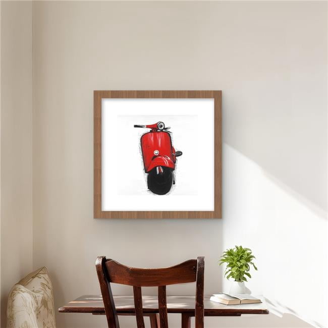 Begin Home Decor C1FM1616K92QSF 16 x 16 in. Red Italian Scooter ...