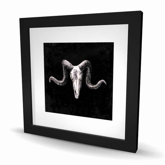 Begin Home Decor C1FM1616LHUB7I 16 x 16 in. Skeleton Skulls Grunge Style Print - Black Framed Home Decor
