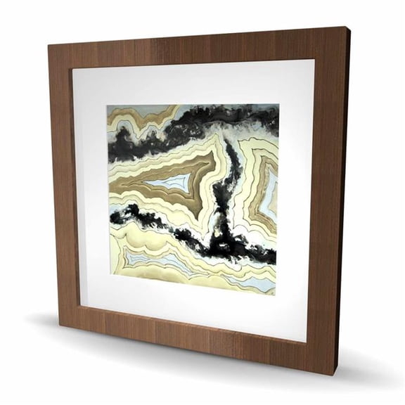 Begin Home Decor C1FM1616LTLQIE 16 x 16 in. Lace Agate - Modern Framed Matted Print for Home Decor