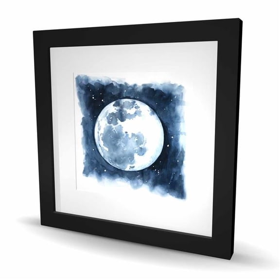 Begin Home Decor C1FM1616QZ7E90 16 x 16 in. Blue Satellite View Framed Matted Print - Earth Home Decor