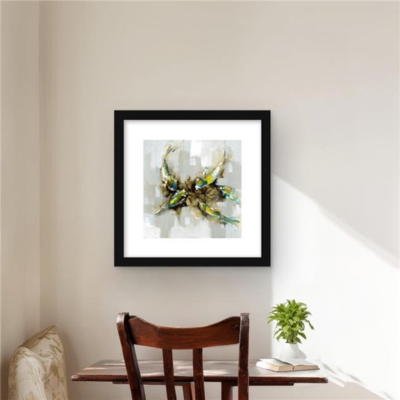 Begin Home Decor C1FM1616RQF2UE 16 x 16 in. Four Abstract Koi Fishes Print - Asian Aquatic Home Decor
