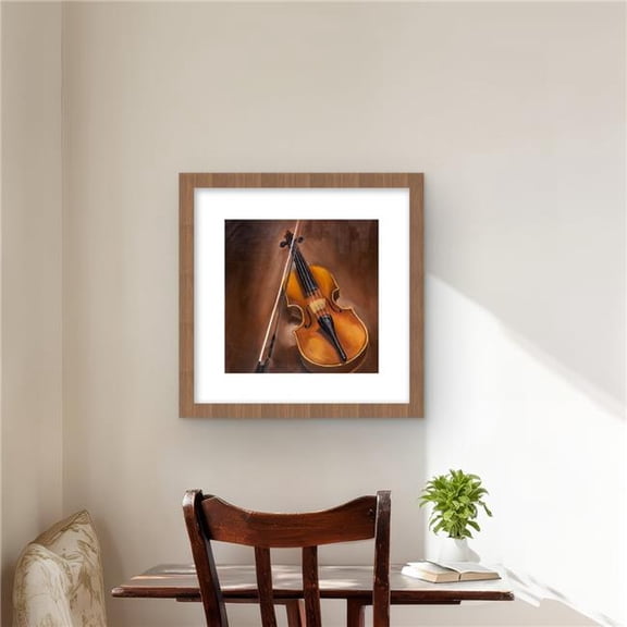 Begin Home Decor C1FM1616UMT3OS 16 x 16 in. Alto Violin Framed Matted Print - Bedroom Instrument Decor