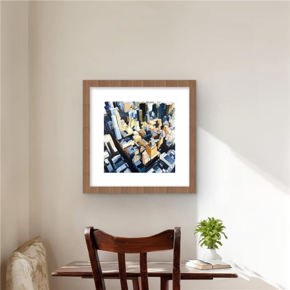 Begin Home Decor C1FM1616XN2AQD 16 x 16 in. Manhattan View - Empire State Building Framed Print Decor