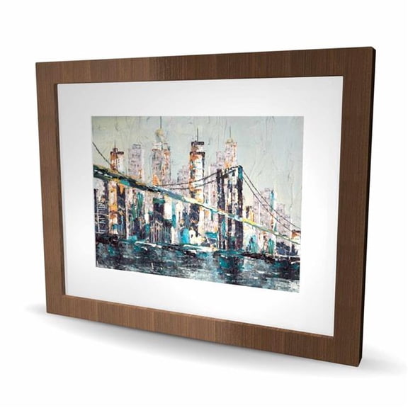 Begin Home Decor C1FM16200EBAMS 16 x 20 in. Abstract & Texturized Bridge - Bridge Gray Framed Print
