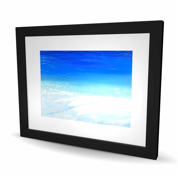 Begin Home Decor C1FM16204AB0NT 16 x 20 in. Satellite View Ocean Print - Framed Matted Bathroom Decor