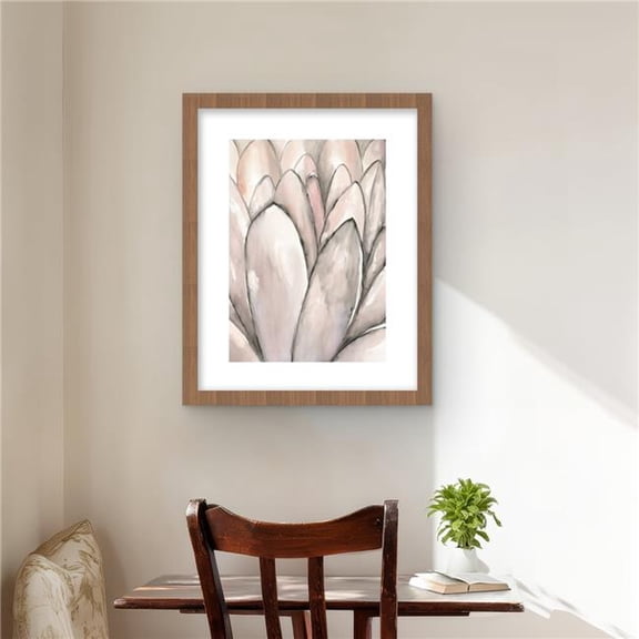 Begin Home Decor C1FM162050CWN4 16 x 20 in. Blush Pink Flower Framed Matted Print - Elegant Home Decor