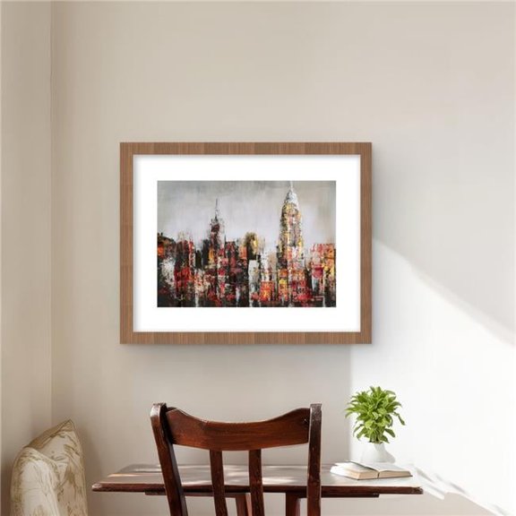 Begin Home Decor C1FM1620AS80ZF 16 x 20 in. Paint Splash City - Framed Matted Print for Home Decor