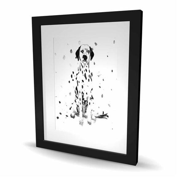 Begin Home Decor C1FM1620DL34NE 16 x 20 in. Dalmatian Dog Bedroom Print Wall Art - Black Framed Matted Decor