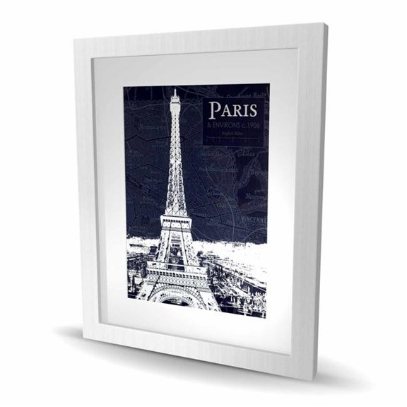 Begin Home Decor C1FM1620PSZ0HX 16 x 20 in. Paris Blue Print & Eiffel Tower - Framed Matted Print