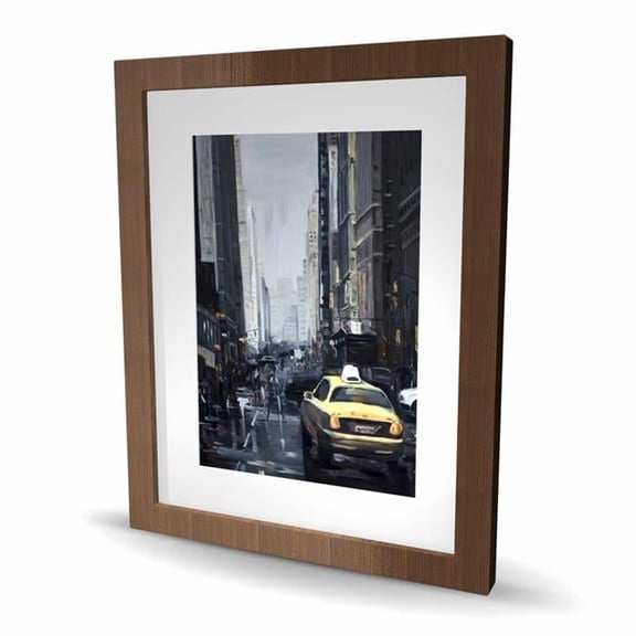 Begin Home Decor C1FM1620PZVNS2 16 x 20 in. York in the Dark - Framed Matted Print Wall Art for Home Decor
