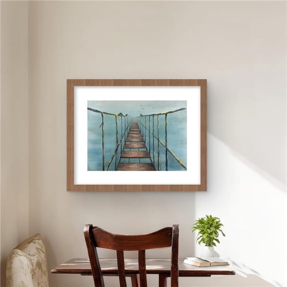 Begin Home Decor C1FM1620Q65PGL 16 x 20 in. In the Jungle - Blue Bridge Framed Matted Print - Home Decor