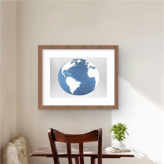 Begin Home Decor C1FM1620QZ3FQV 16 x 20 in. The Earth - Satellite View Minimalist Framed Matted Print