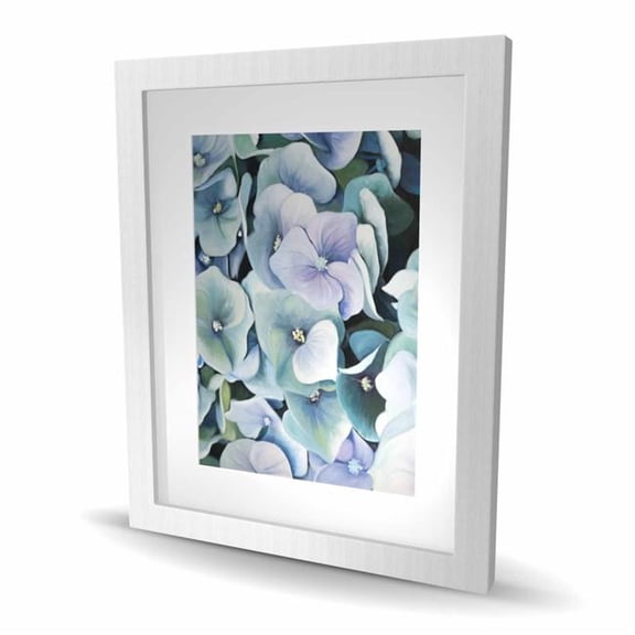 Begin Home Decor C1FM1620SA10Q1 16 x 20 in. Hydrangea Plant - Botanical Purple Framed Matted Print Decor