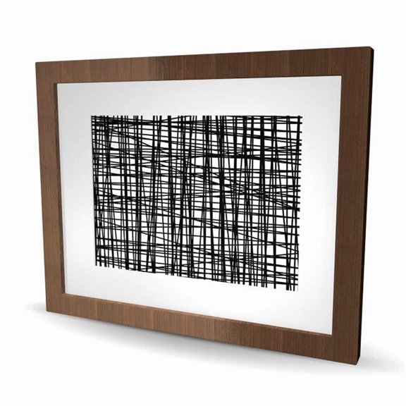 Begin Home Decor C1FM1620T3FS1S 16 x 20 in. Abstract Small Stripes - Framed Matted Print for Home Decor