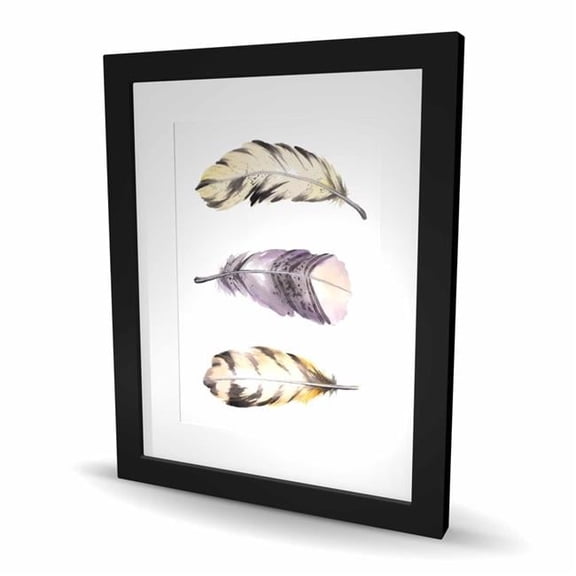 Begin Home Decor C1FM1620WBSGYF 16 x 20 in. Horizontal Striped Feather Set - Bohemian Purple Wall Art