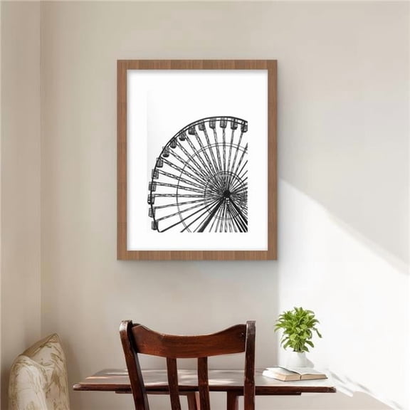 Begin Home Decor C1FM1620WPJVON 16 x 20 in. Monochrome Ferris Wheel - Black Object Framed Matted Print