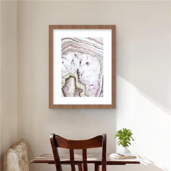 Begin Home Decor C1FM1620YVU0ZF 16 x 20 in. Agate - Pattern Pink Framed Matted Print for Home Decor