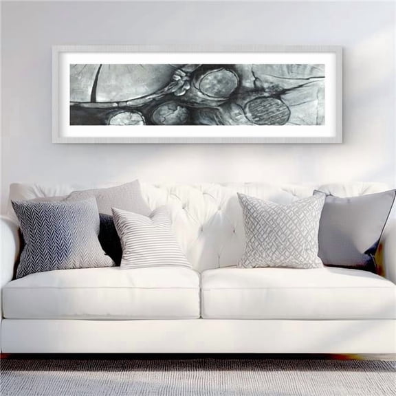 Begin Home Decor C1FM16483Q4PHL 16 x 48 in. Textured Wooden Logs - Framed Matted Print for Home Decor