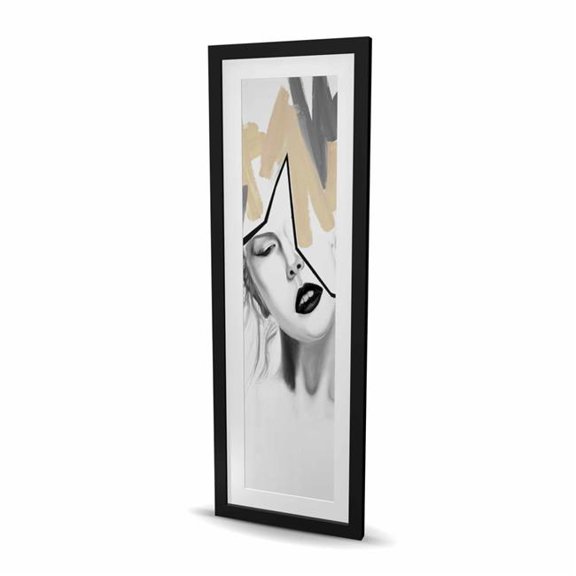 Begin Home Decor C1FM16484OCJLY 16 x 48 in. Divided Woman - Black Pop Art Framed Print Wall Art for Home Decor