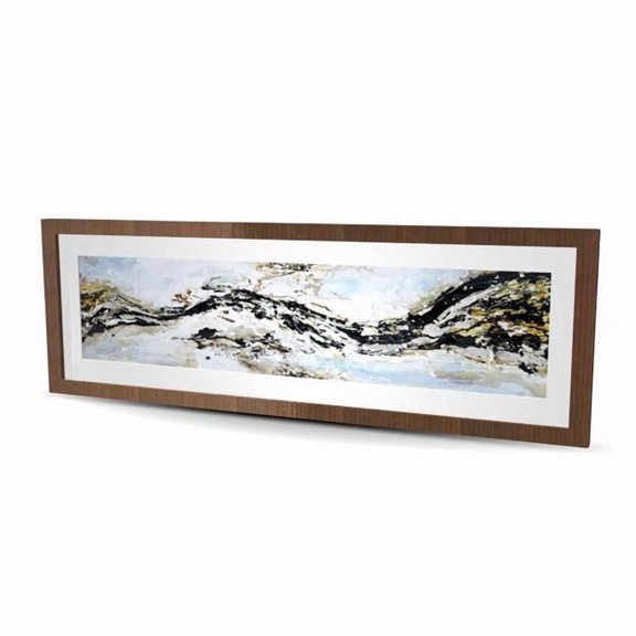 Begin Home Decor C1FM164857IZWJ 16 x 48 in. Abstract & Texturized Paint Splash - Framed Matted Print