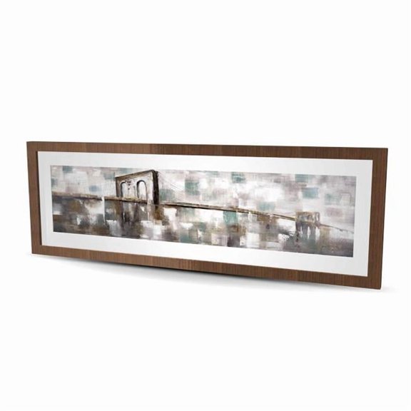 Begin Home Decor C1FM164873GVGQ 16 x 48 in. Abstract Paint Spotted Bridge - Bedroom Bridge Framed Print